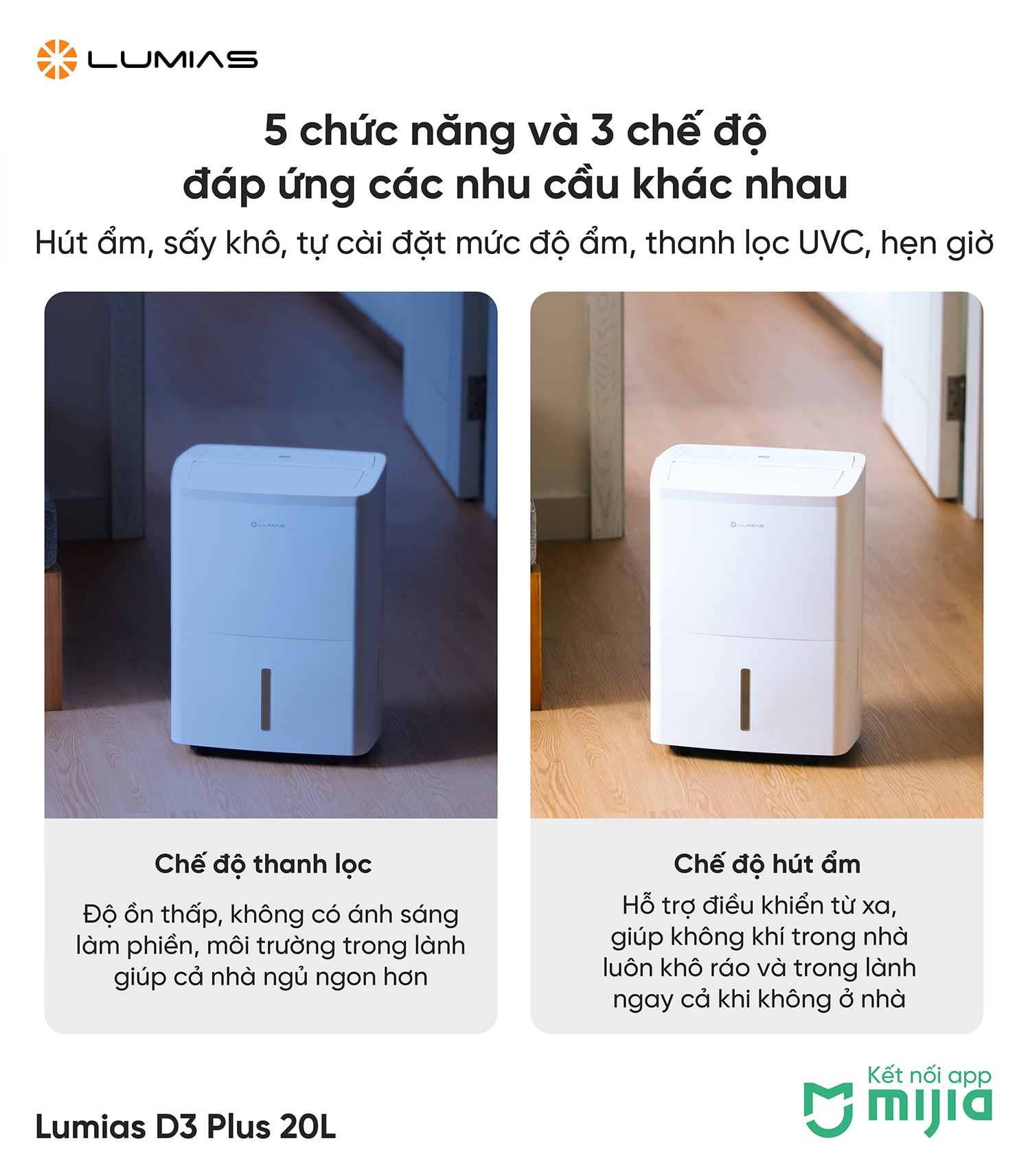 Đặc điểm máy hút ẩm Lumias D3 Plus