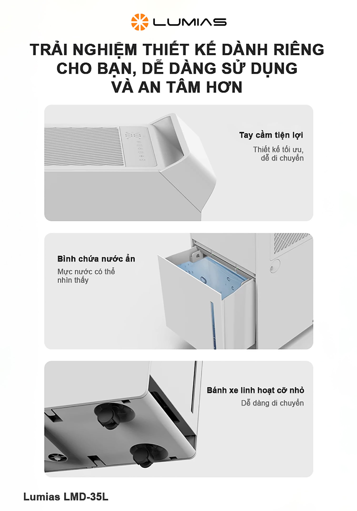 Đặc điểm máy hút ẩm Lumias LMD-35L 