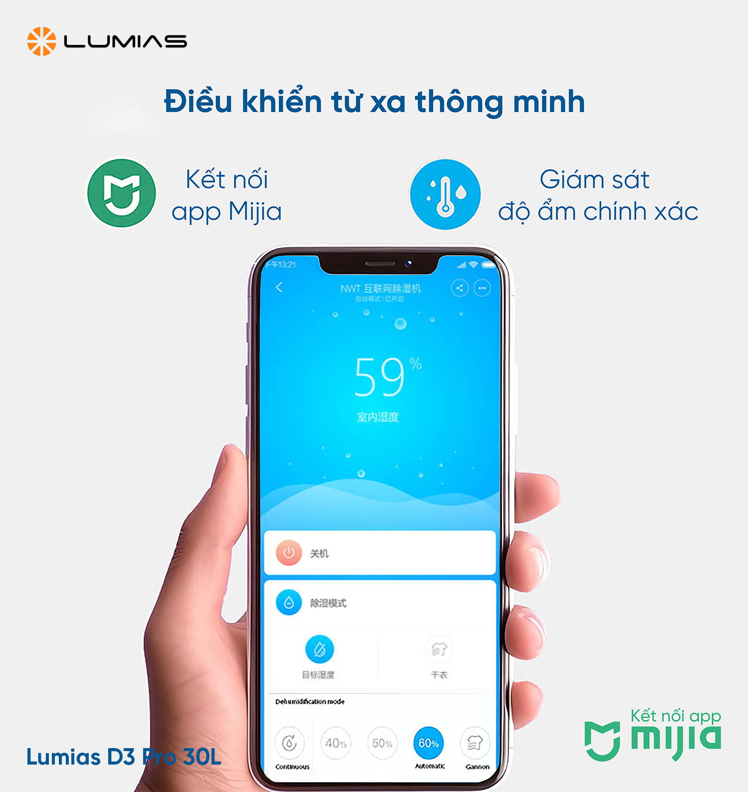 Đặc điểm máy hút ẩm Lumias D3 Pro