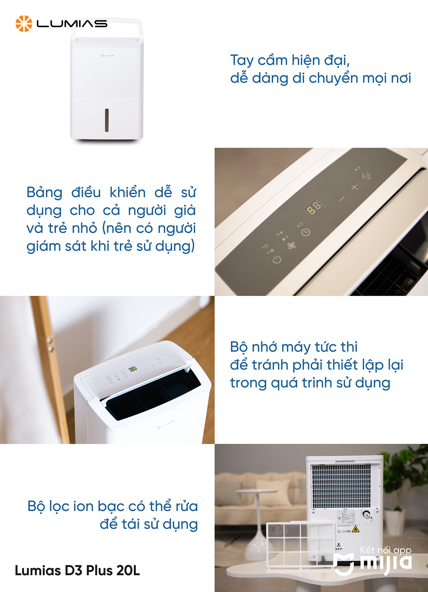 Đặc điểm máy hút ẩm Lumias D3 Plus