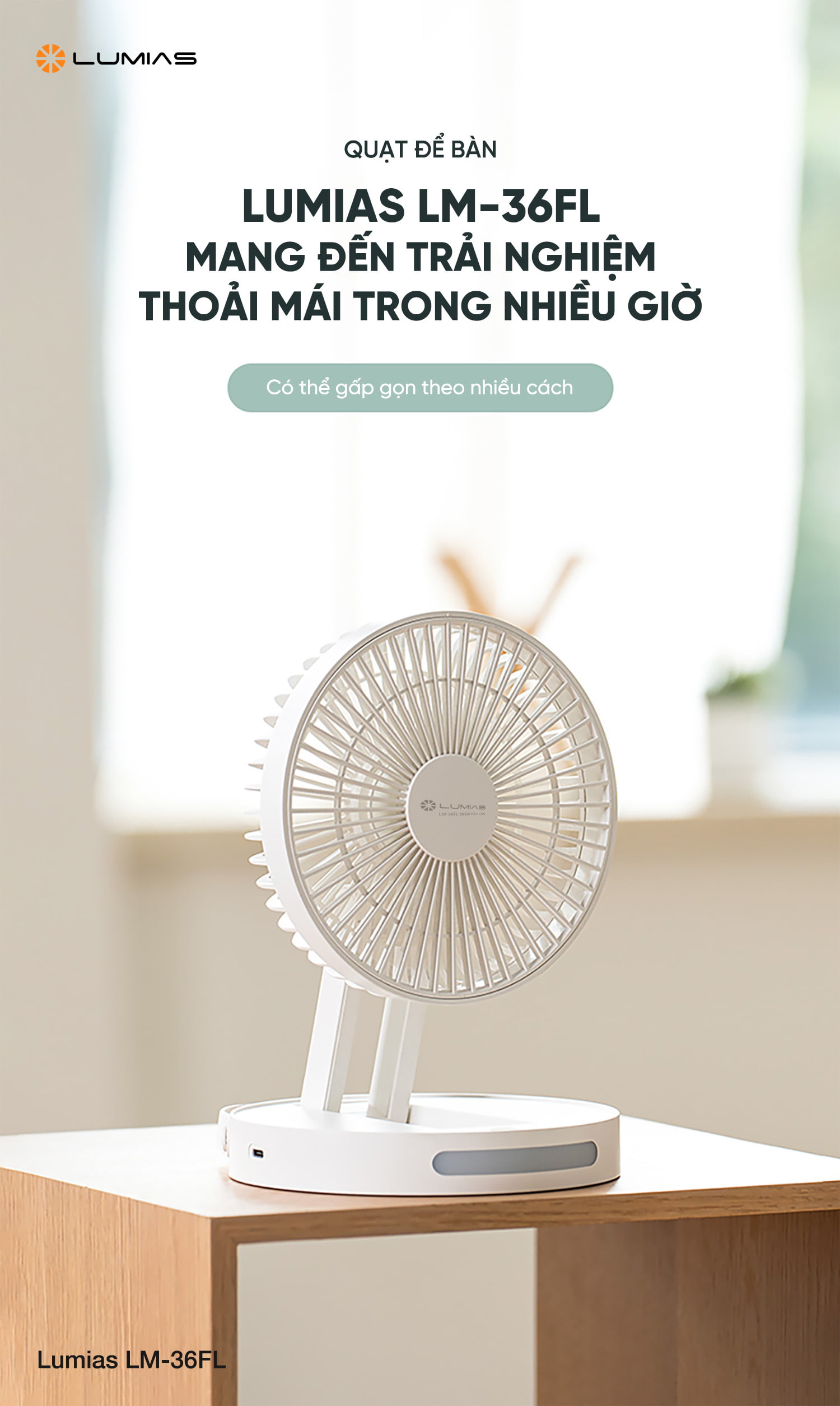 Đặc điểm quạt để bàn Lumias LM-36FL
