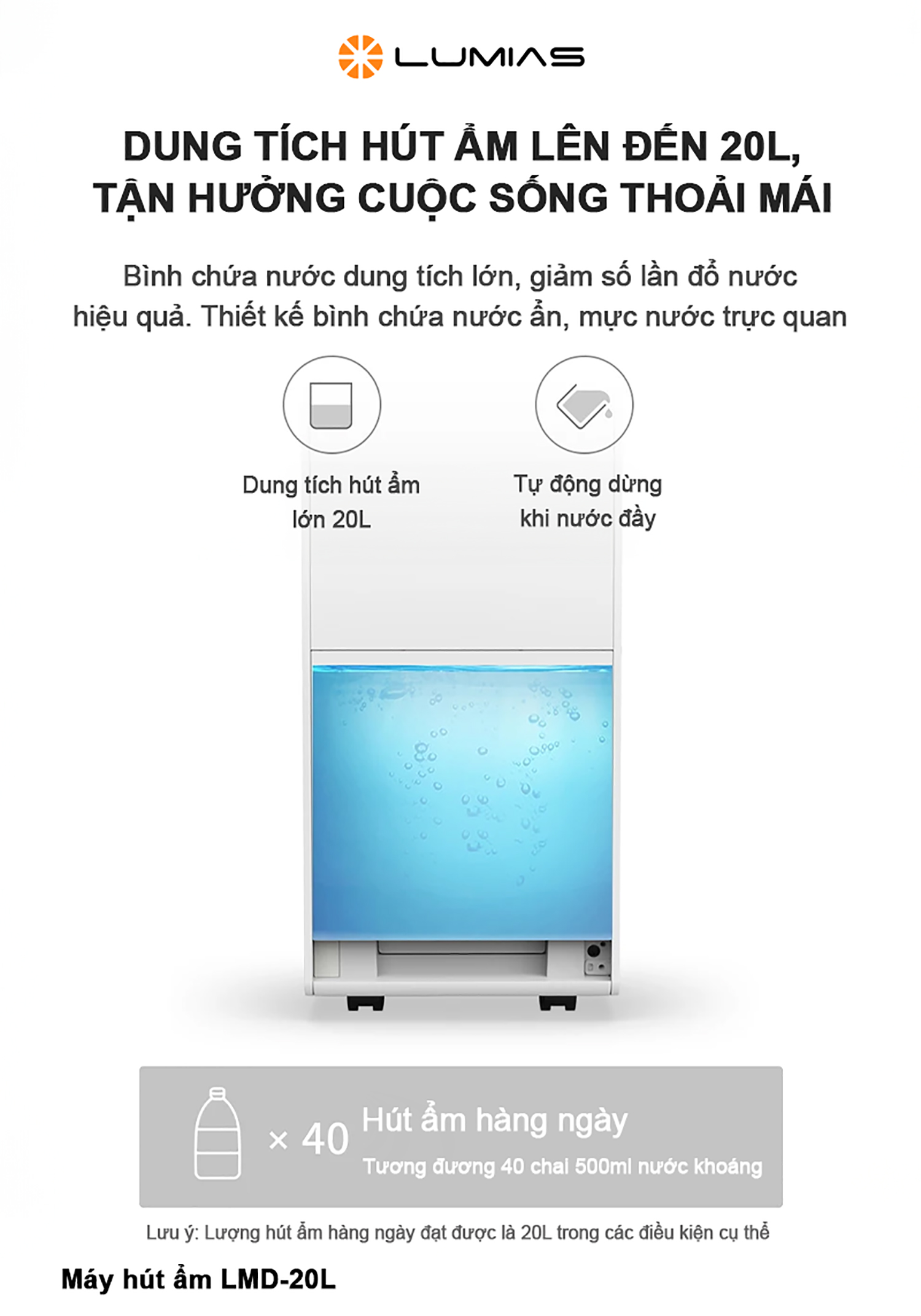 Đặc điểm máy hút ẩm Lumias LMD-20L