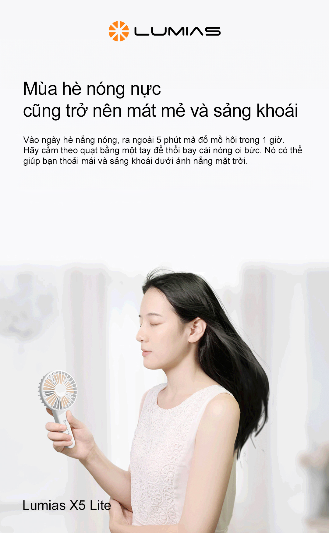 Đặc điểm quạt tích điện cầm tay Lumias X5 lite