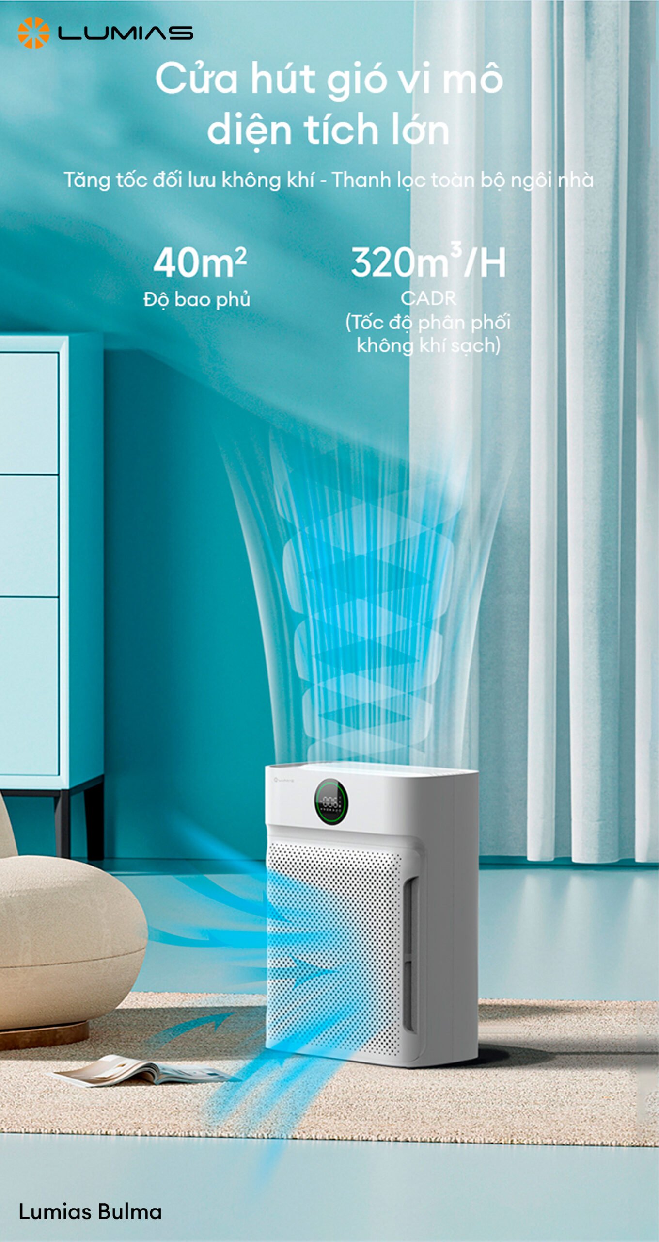 Đặc điểm máy lọc không khí Lumias Bulma