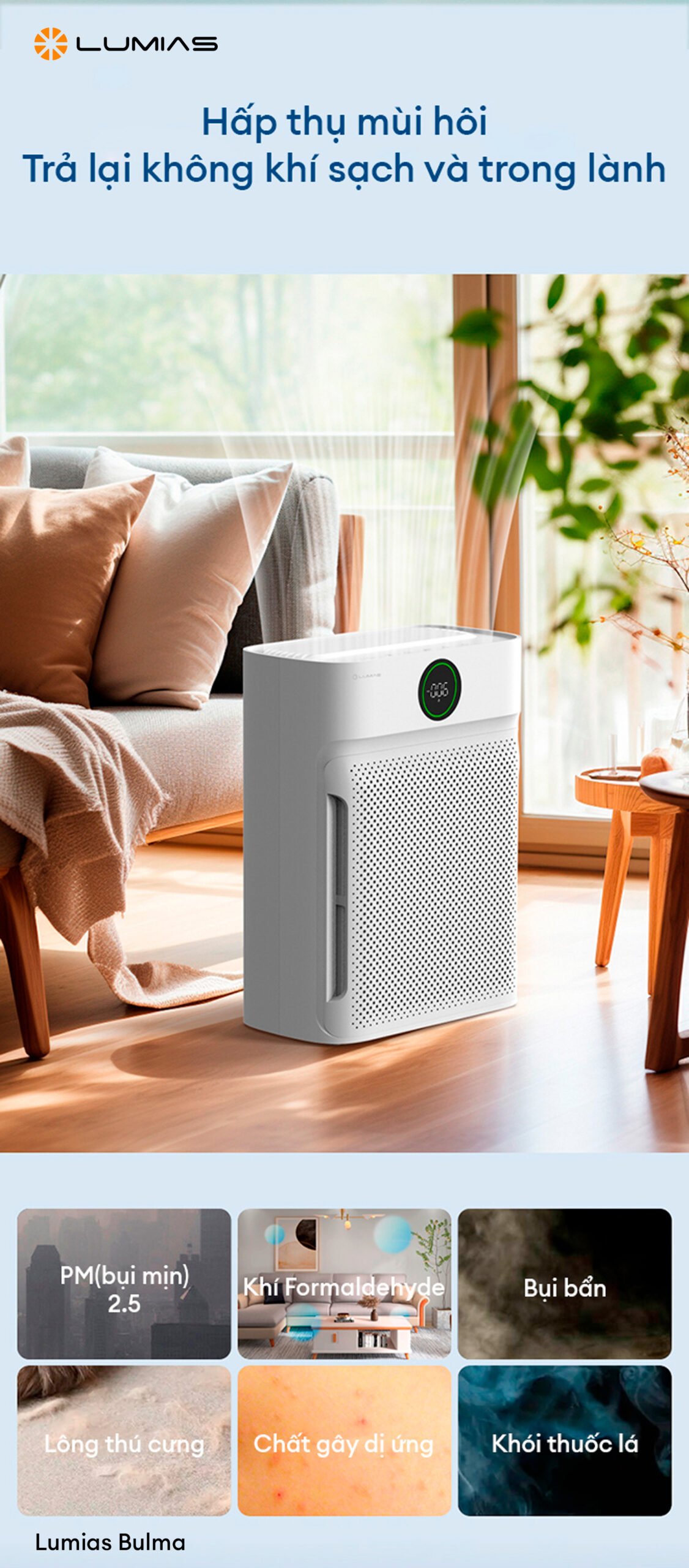 Đặc điểm máy lọc không khí Lumias Bulma