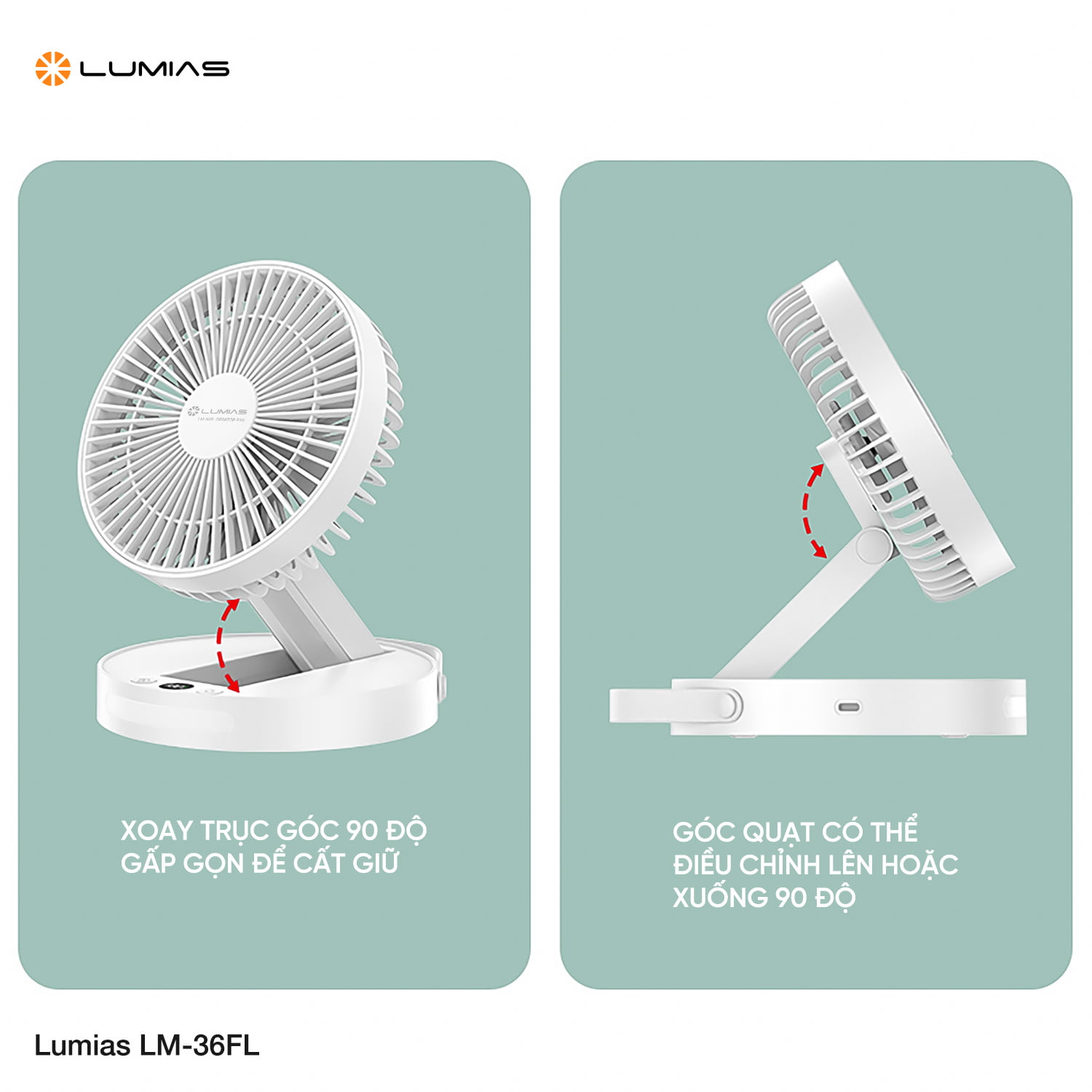 Đặc điểm quạt để bàn Lumias LM-36FL