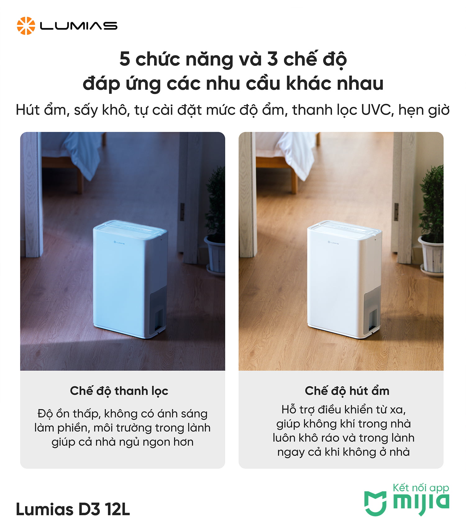 Đặc điểm máy hút ẩm Lumias D3
