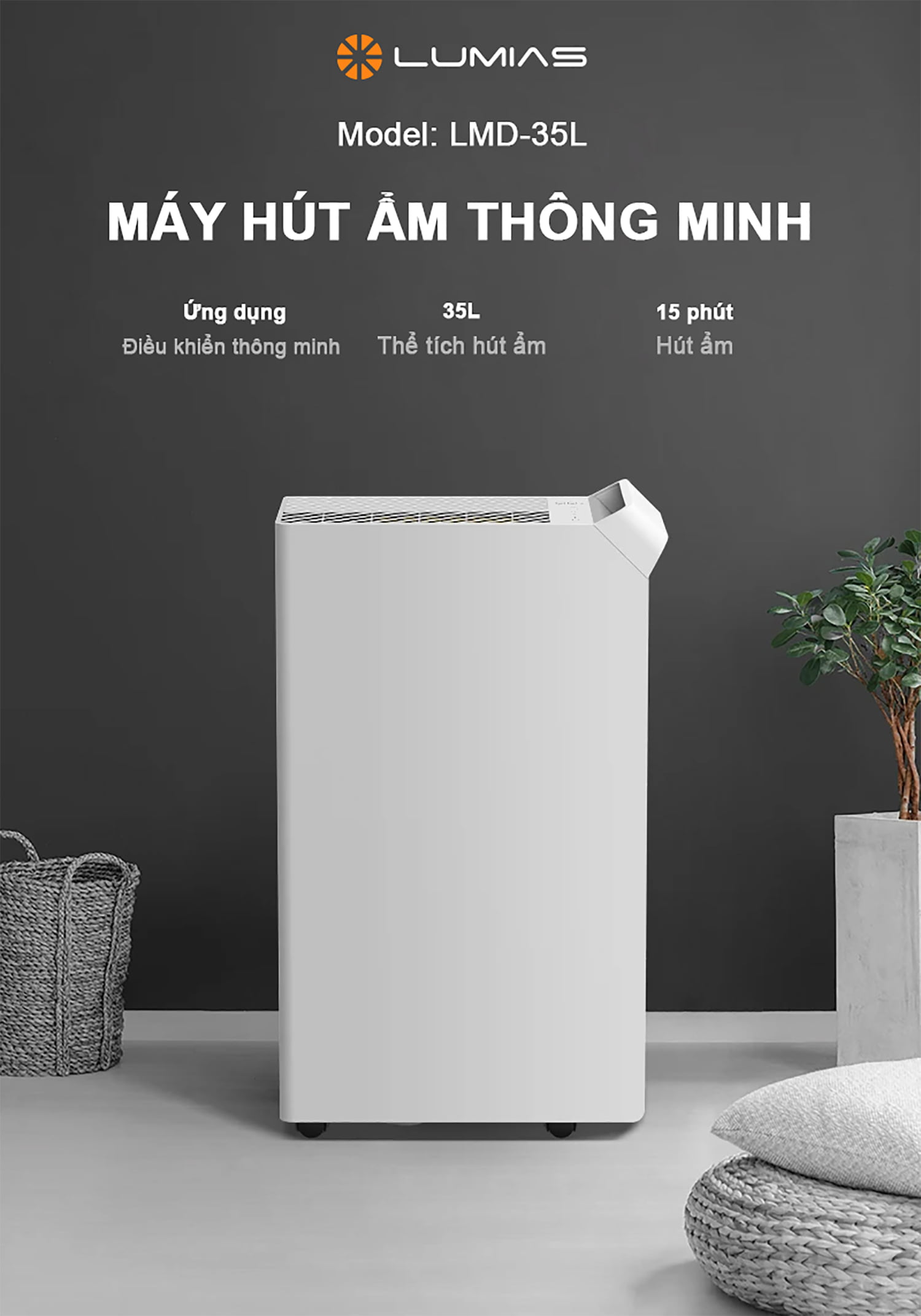 Đặc điểm máy hút ẩm Lumias LMD-35L 