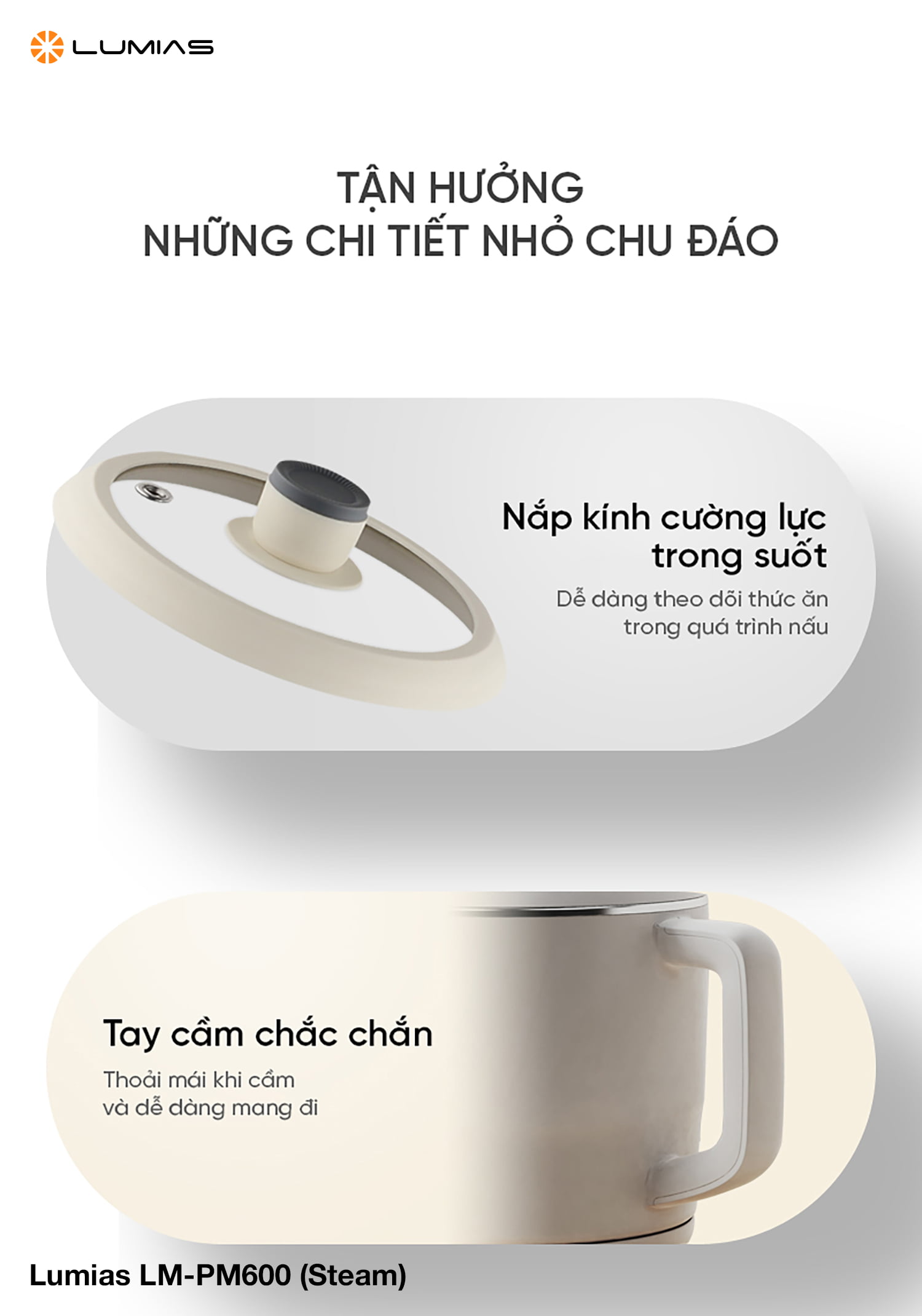 Đặc điểm nồi điện đa năng Lumias LM-PM600 (Steam)
