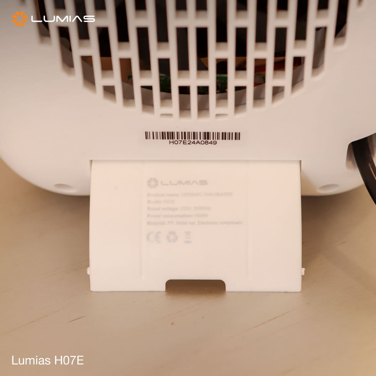Máy sưởi gốm Lumias H07e bệ đỡ
