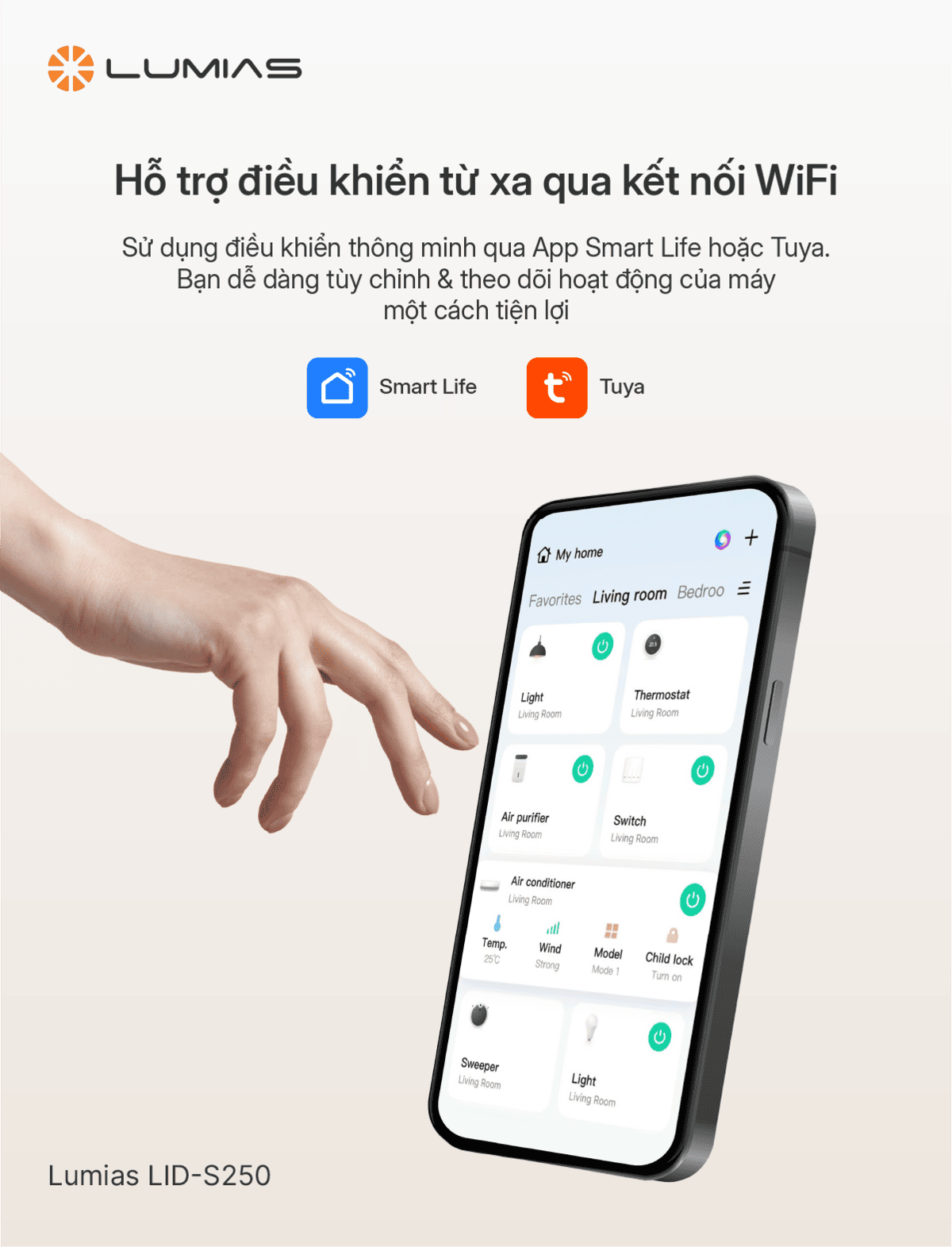Máy hút ẩm công nghiệp 250L Lumias LID-S250 điều khiển từ xa