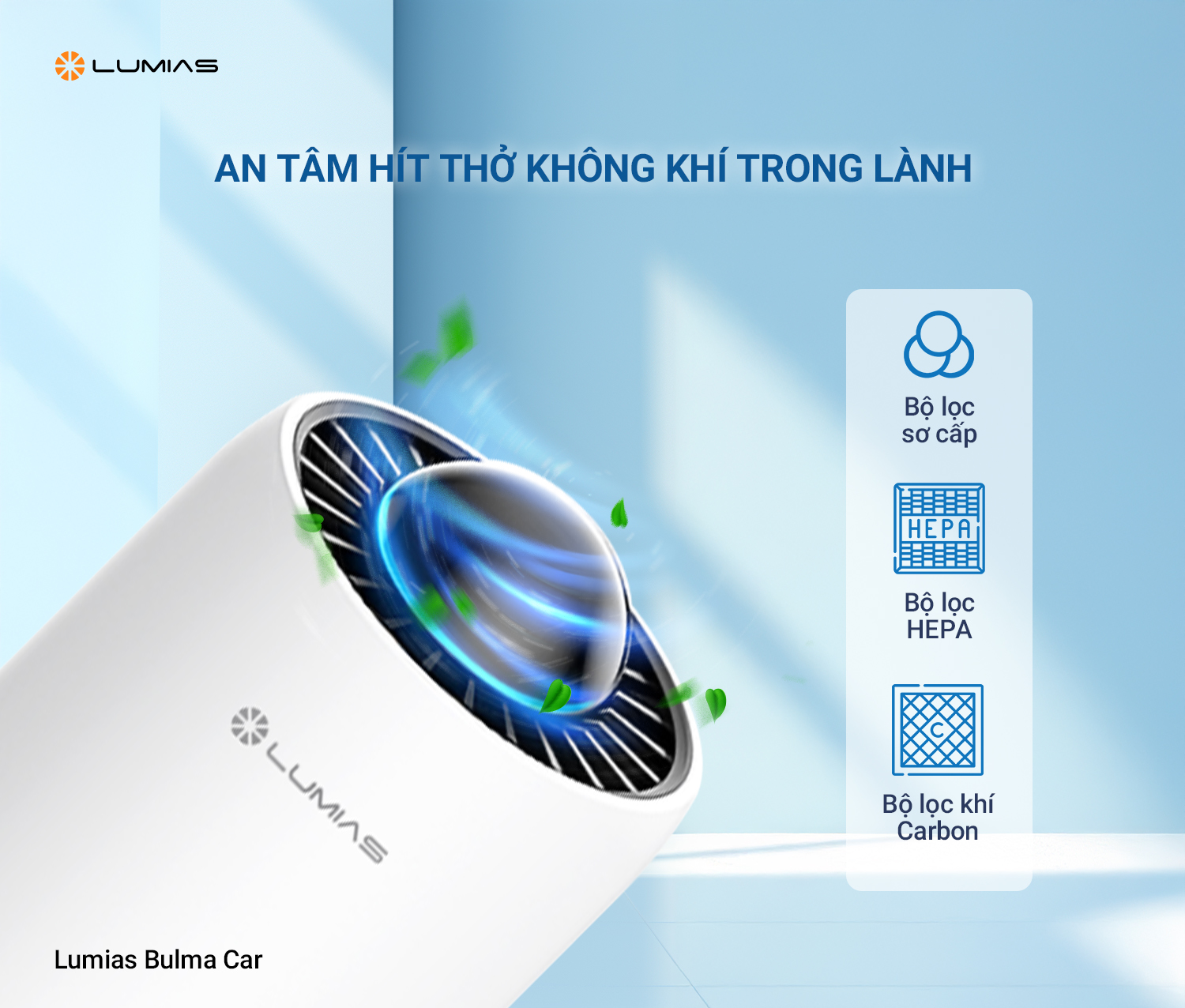 Máy lọc không khí ô tô Lumias Bulma Car không khí trong lành