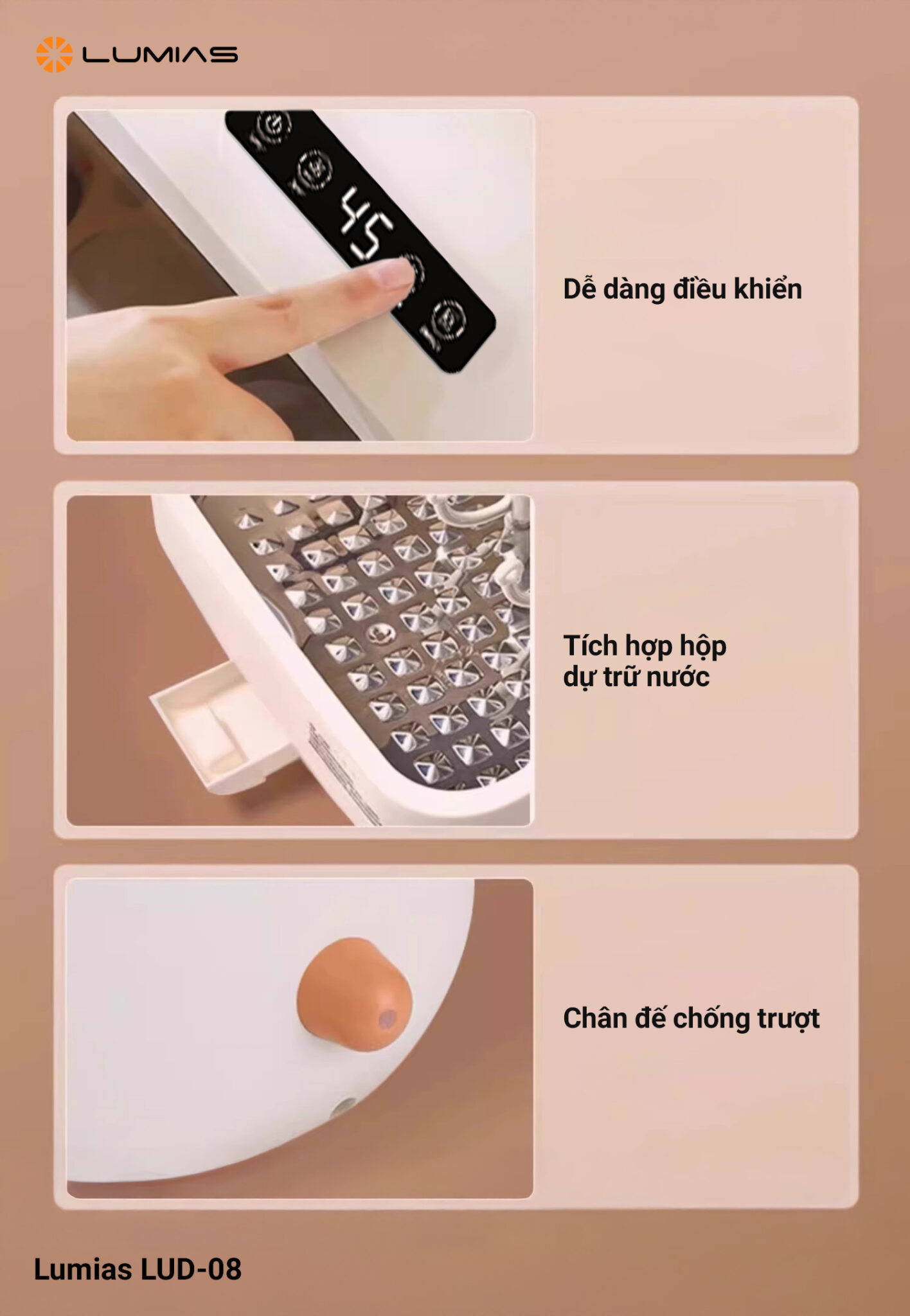 Máy sấy tiệt trùng UV Lumias LUD-08 các chi tiết
