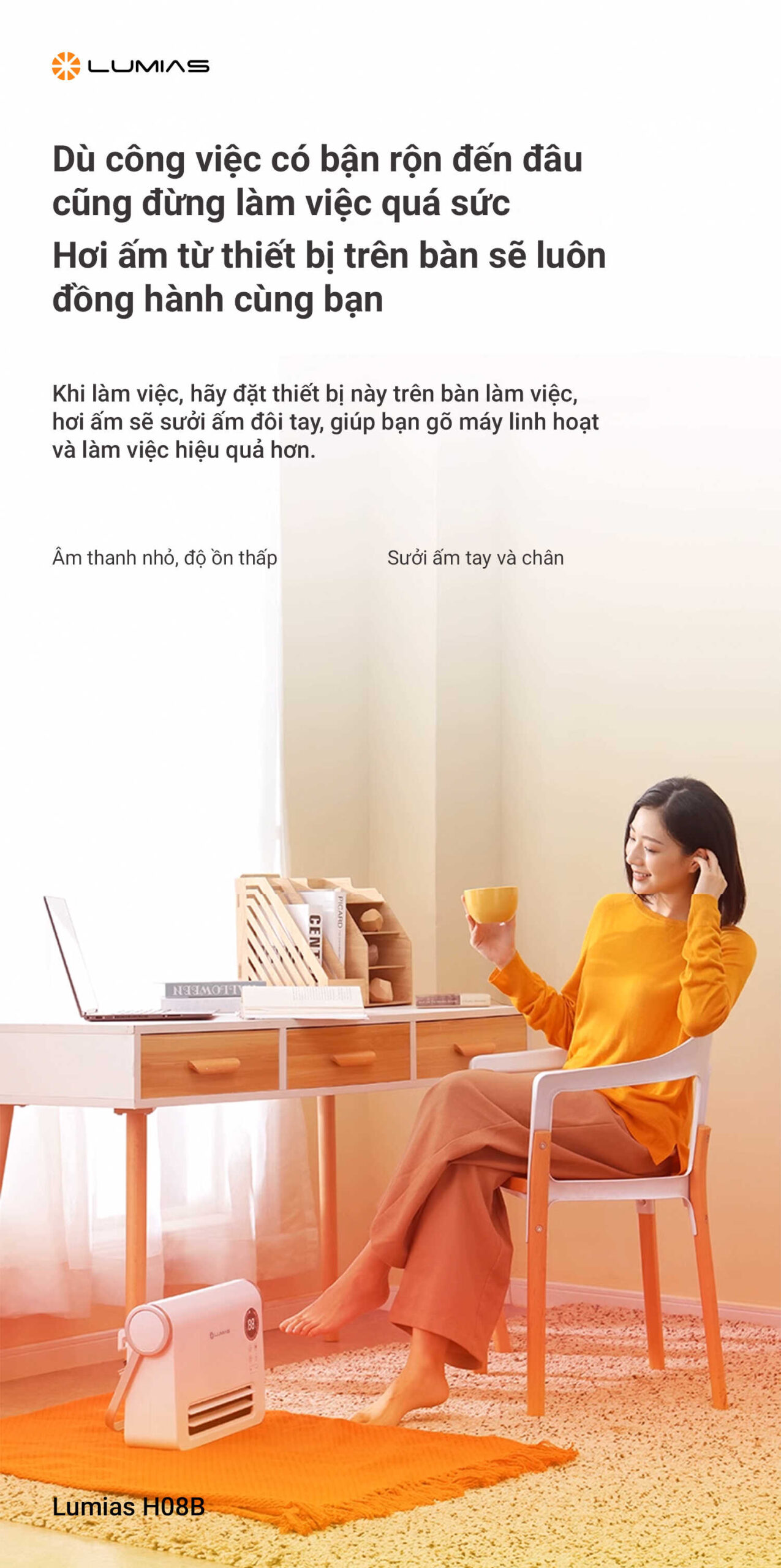 Máy sưởi đa năng Ceramic Lumias H08B hiệu quả cao