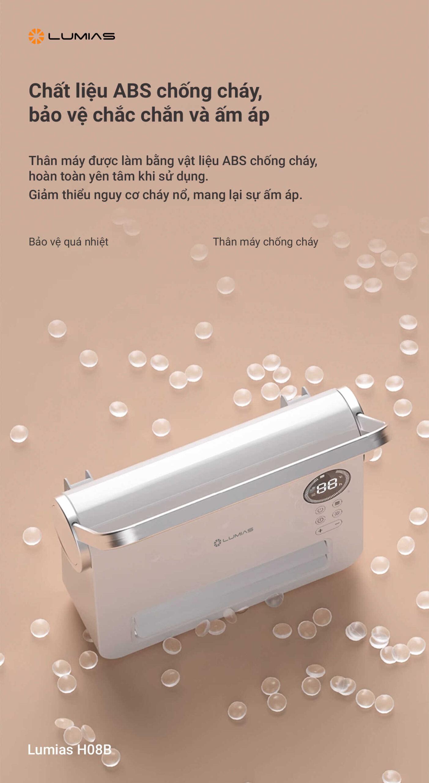 Máy sưởi đa năng Ceramic Lumias H08B kháng nước