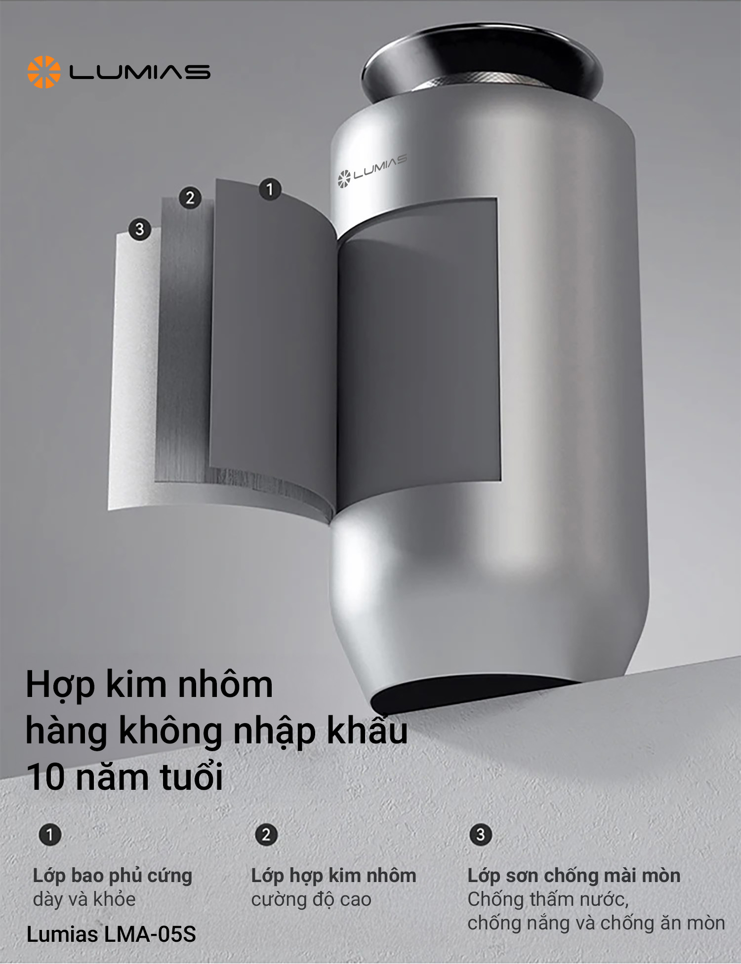 Máy xông tinh dầu Lumias LMA-05S chất liệu