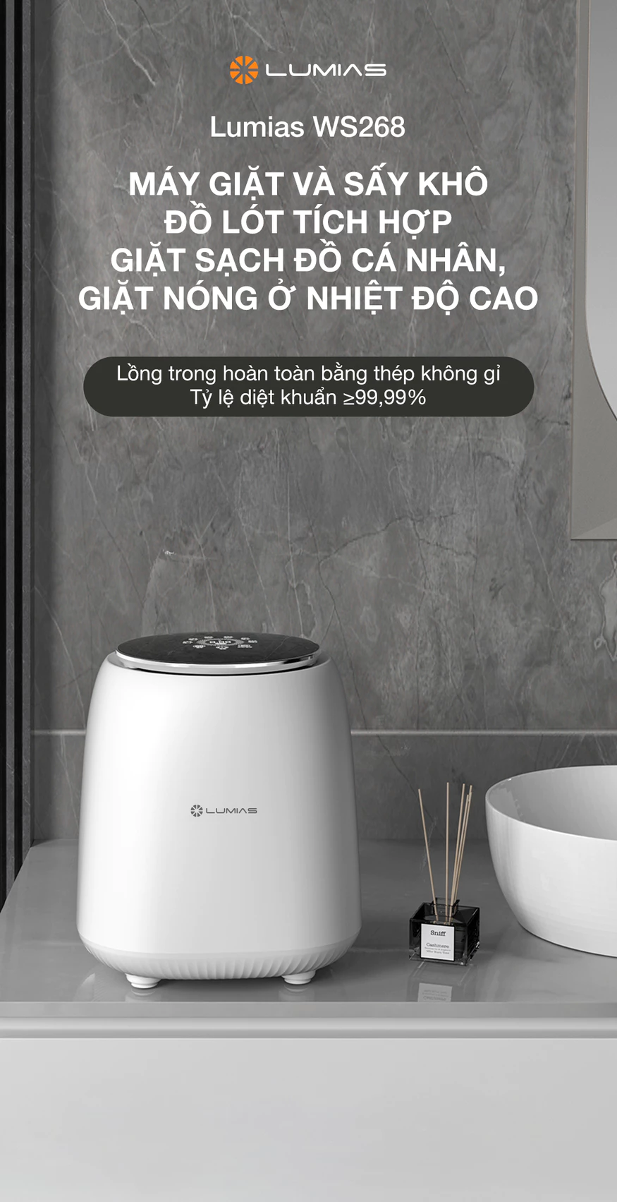 Máy giặt đồ cá nhân mini Lumias WS268