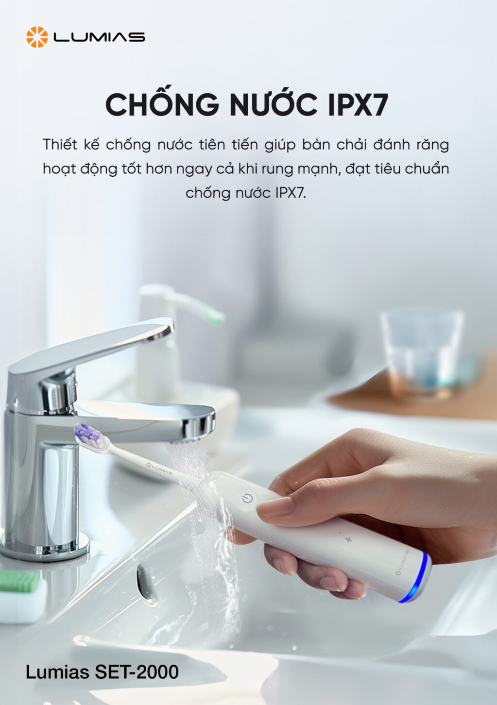 Bàn chải điện Lumias SET-2000 chuẩn chống nước