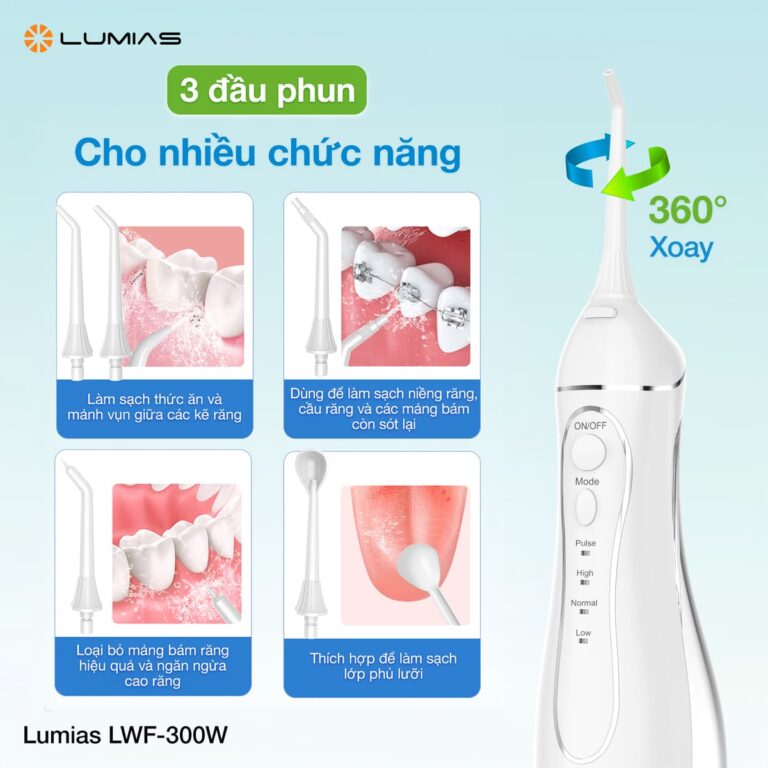 Máy tăm nước dung tích 300ml Lumias LWF-300W đa chức năng