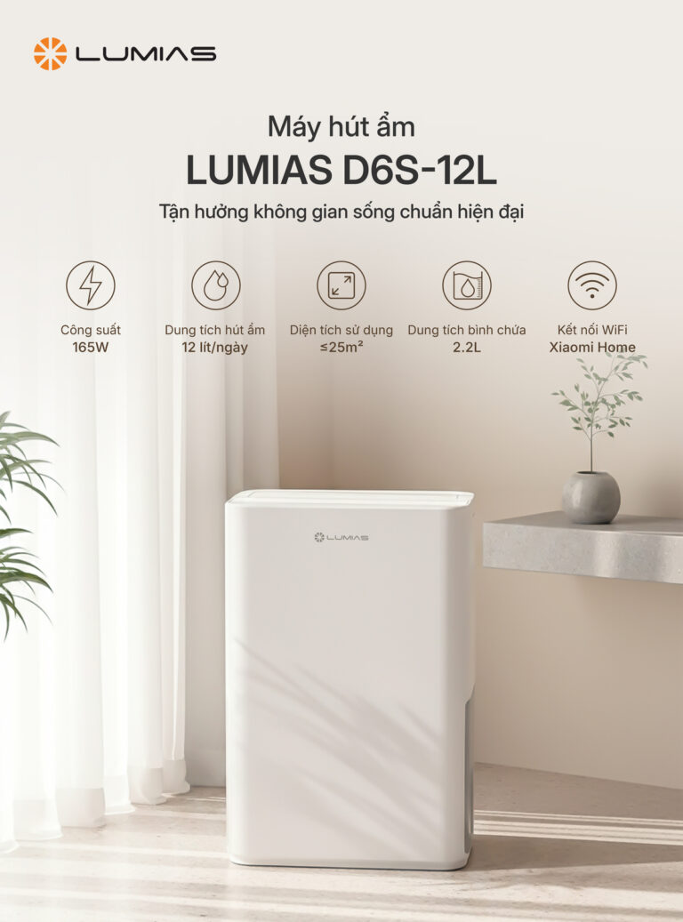 Máy hút ẩm 12L Lumias D6S-12L