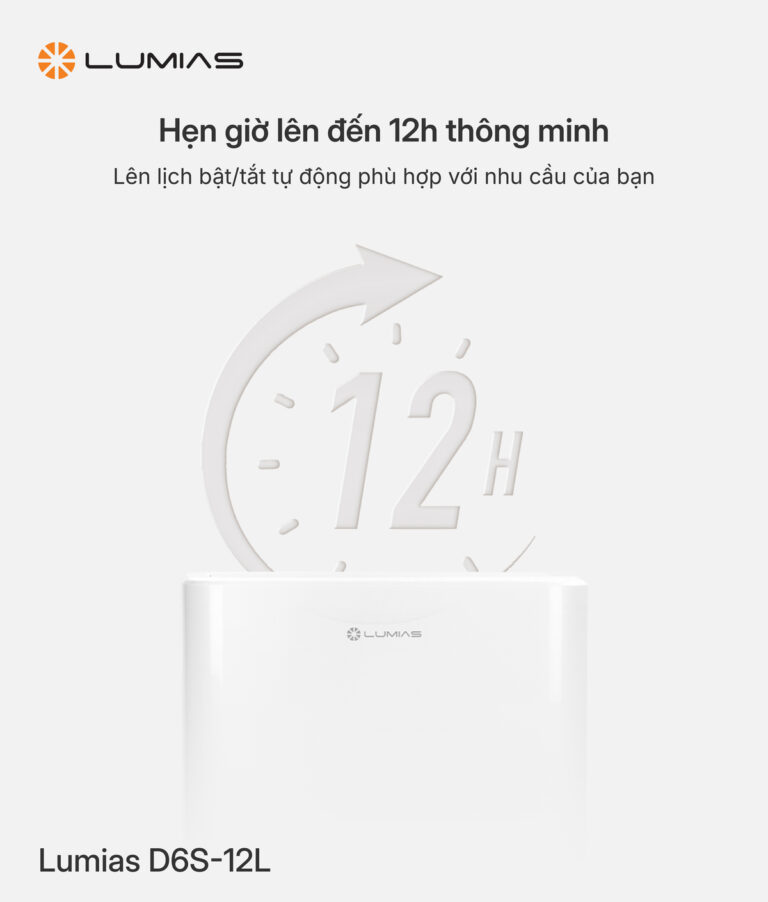 Máy hút ẩm 12L Lumias D6S-12L hẹn giờ thông minh