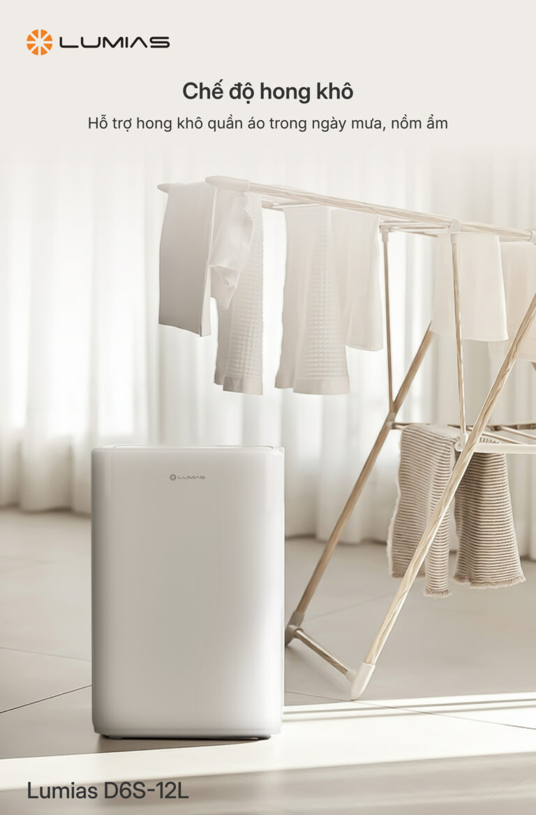 Máy hút ẩm 12L Lumias D6S-12L chế độ thông minh