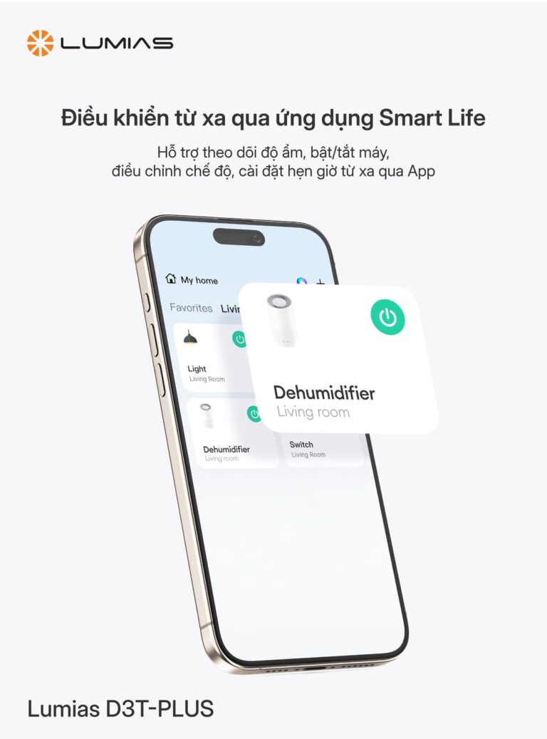 Máy hút ẩm Lumias D3T-PLUS điều khiển từ xa