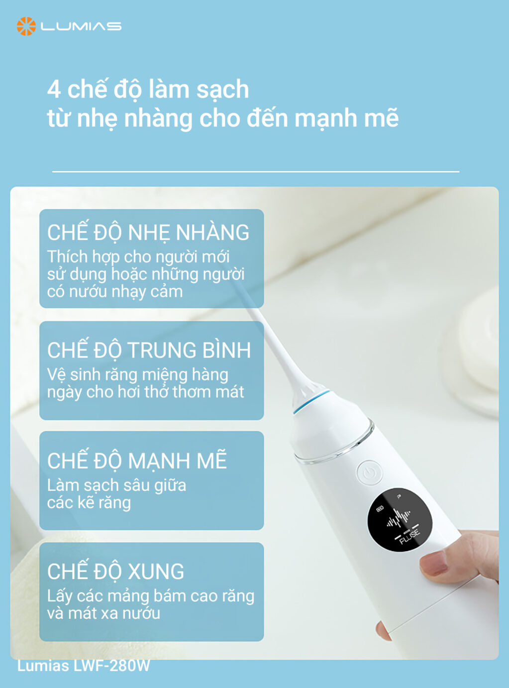 Máy tăm nước Lumias LWF-280W 4 chế độ