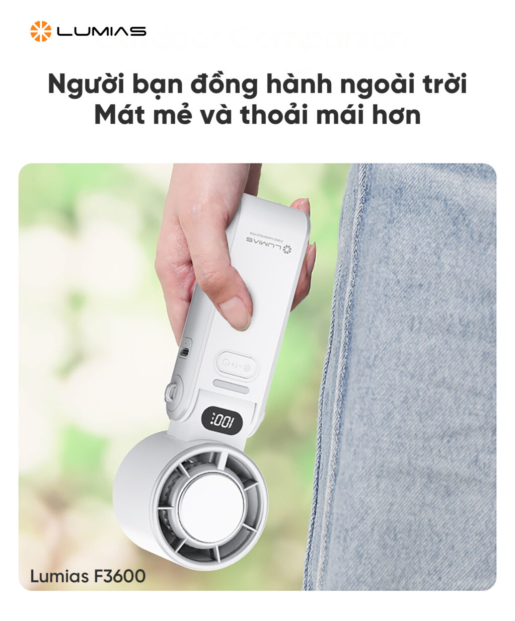 Quạt cầm tay làm lạnh Lumias F3600 thuận tiện sử dụng