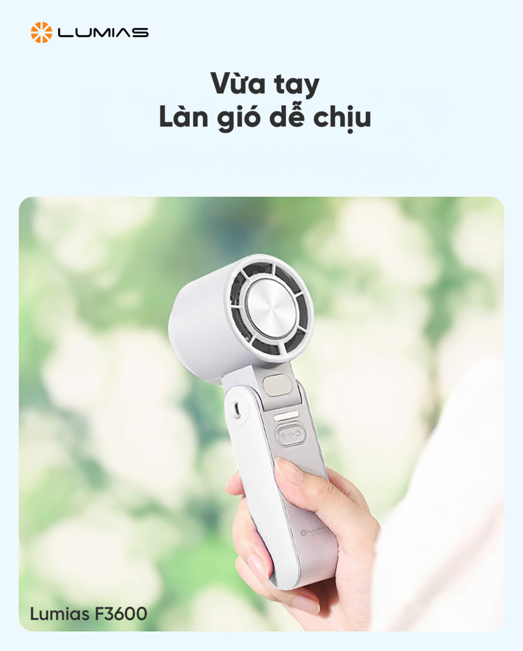 Quạt cầm tay làm lạnh Lumias F3600 nhỏ gọn