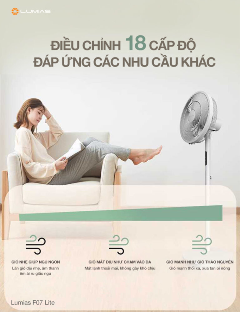 Quạt cây Lumias F07 Lite 18 cấp độ