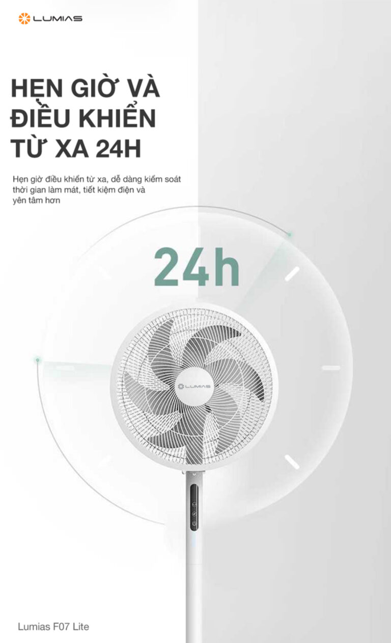 Quạt cây Lumias F07 Lite hẹn giờ và điều khiển từ xa