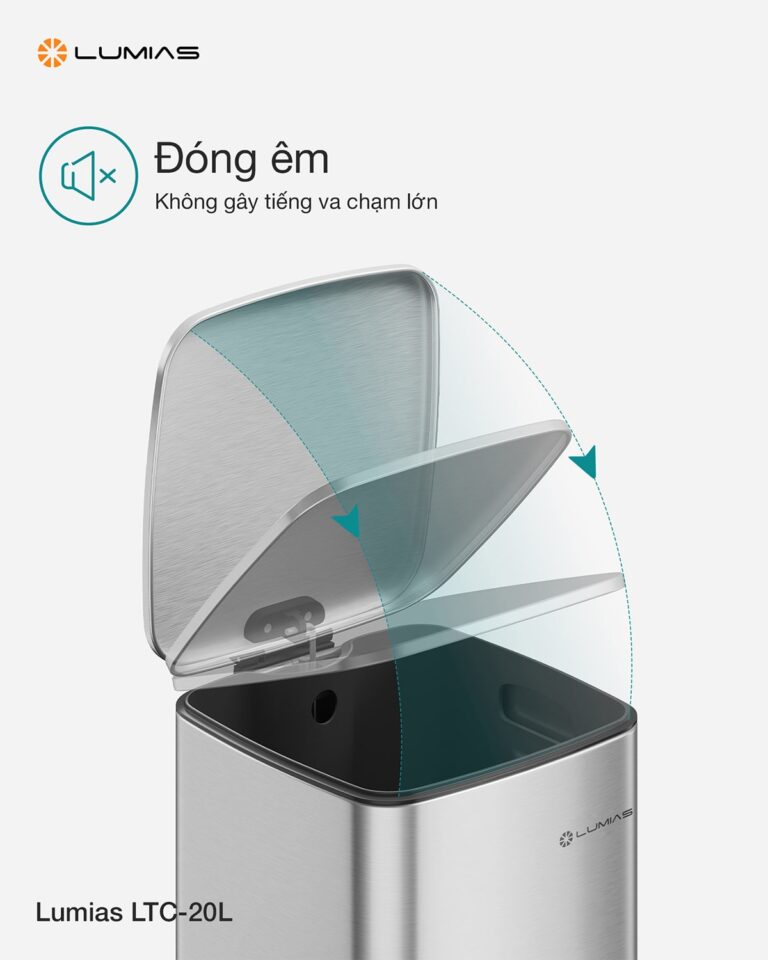 Thùng rác dung tích 20L Lumias LTC-20L đóng mở êm ái