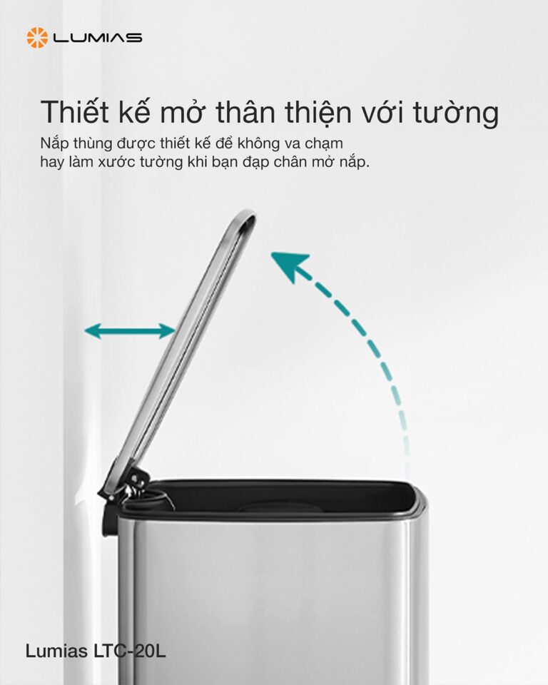 Thùng rác dung tích 20L Lumias LTC-20L thiết kế thông minh